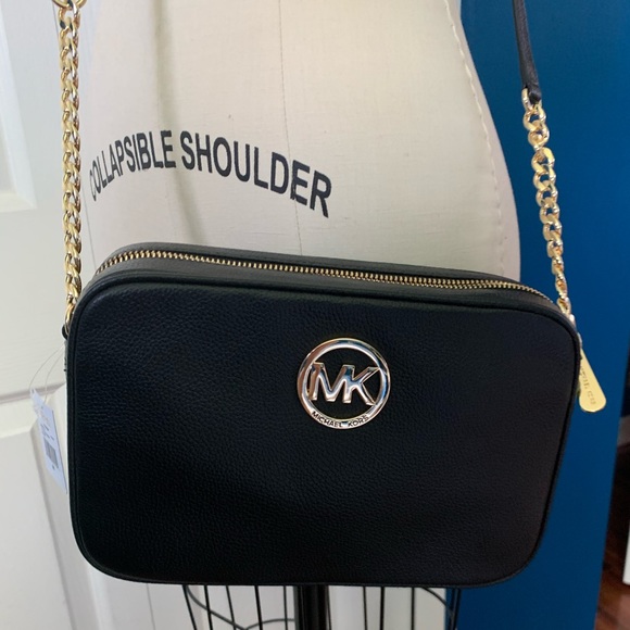 MICHAEL Michael Kors Handbags - Michael Kors Black Leather Chain Camera Bag